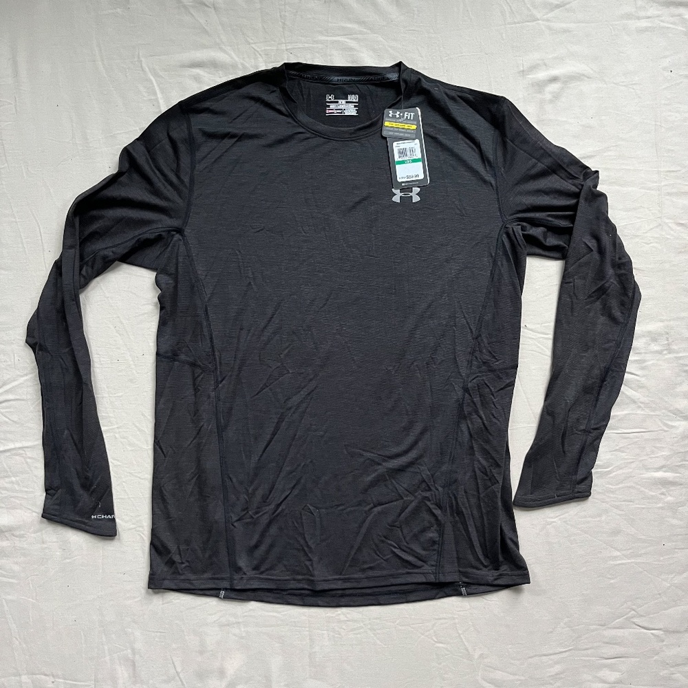 Under Armour Charged Wool Men's Running Long Sleeve Shirt | Large | Black | NWT